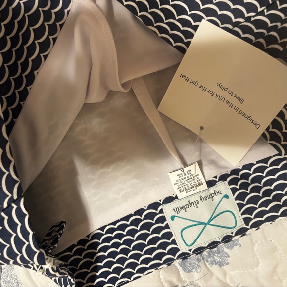 NWT Sydney Elizabeth sz 6 blue white Scalloped Hem Golf Skirt - Picture 6 of 9